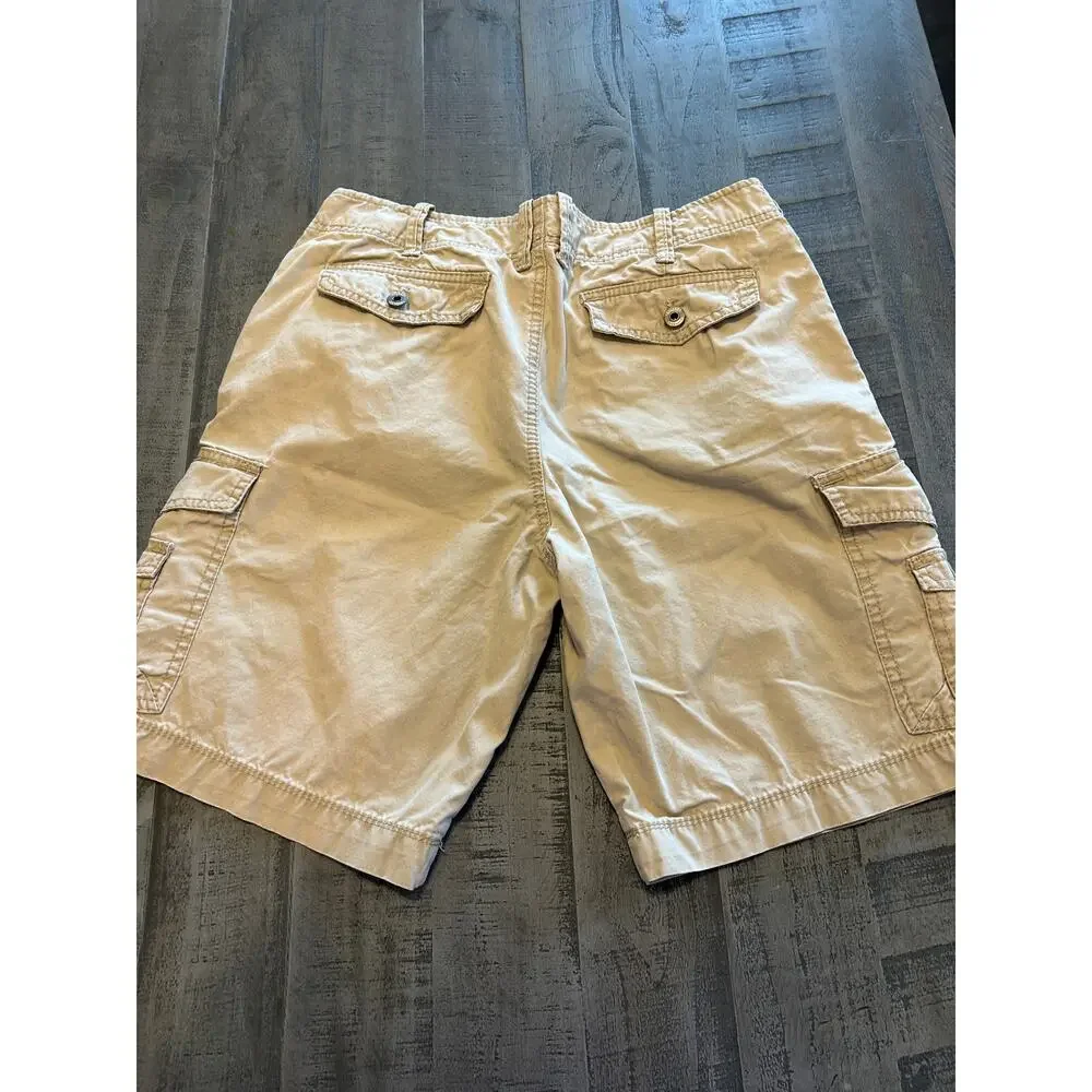 Express Mens 30 Utility Khaki Cargo Shorts Tan Heavy Duty Cotton Gorpcore EUC
